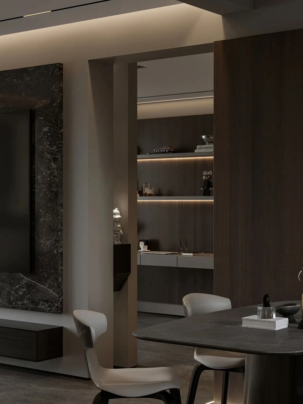 Apartment Villa Design Kitchen Cabinet Design Interior Design of High-Volume Villas Sofa Wine Cabinet Living Room - Image 3