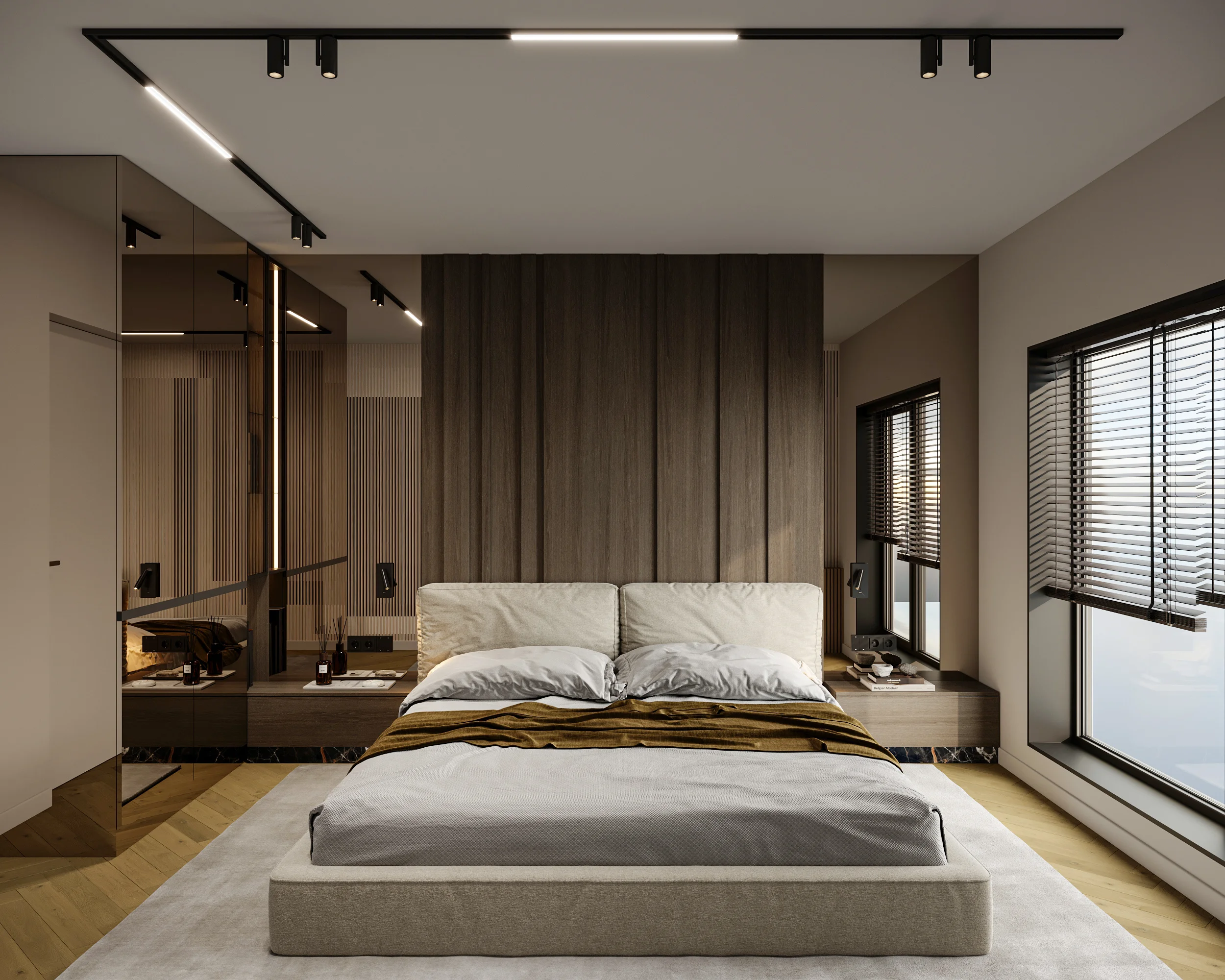 Apartment Villa Design Kitchen Cabinet Design Interior Design of High-Volume Villas Wine Cabinet Living Room - Image 15