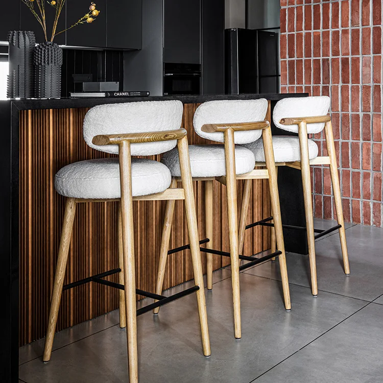 Restaurant Bar Chair Nordic Luxury Modern Bar Stool Set for Hotels Villas & Apartments for Pool Table & Kitchen Living Room Set - Image 2