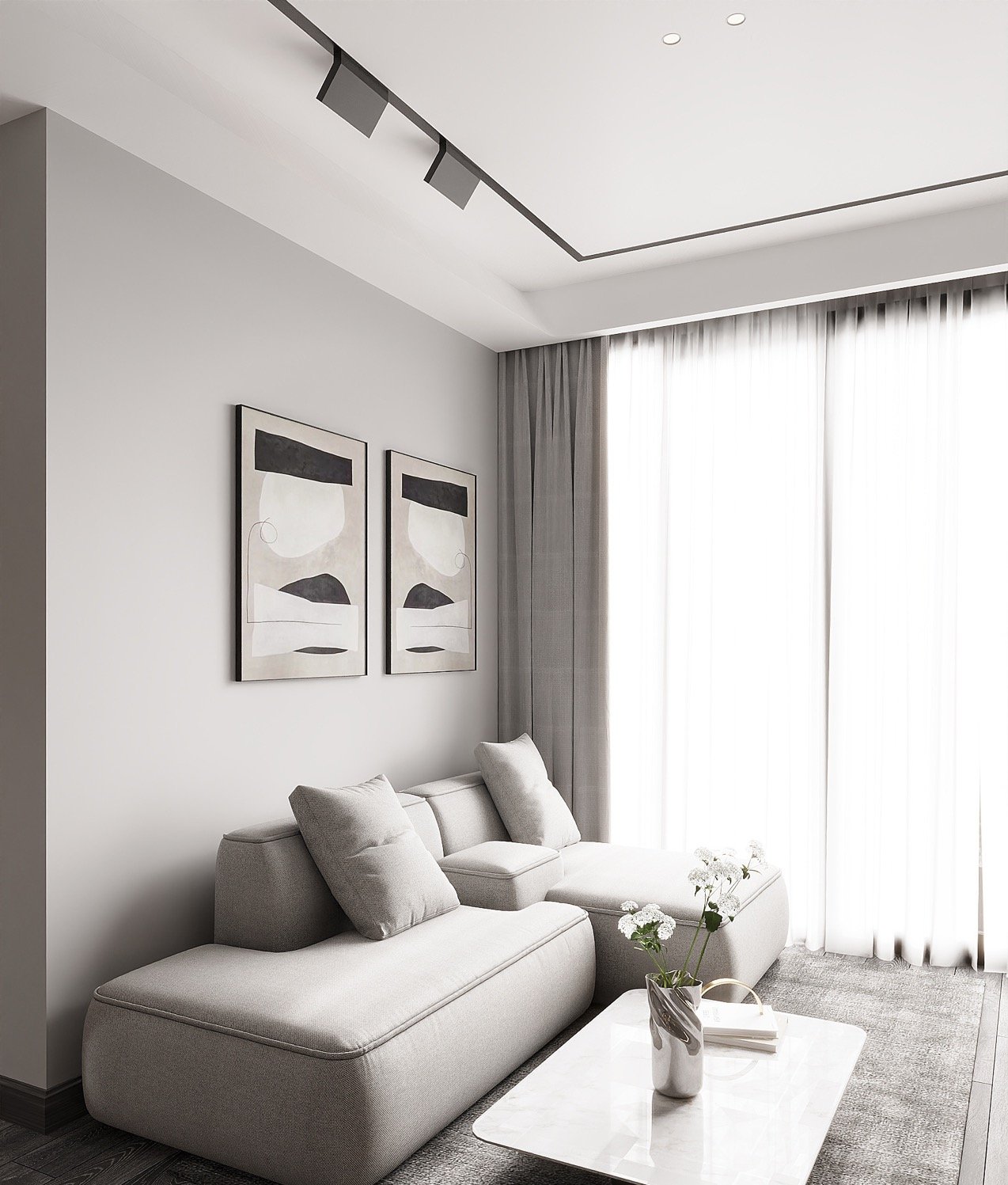 Apartment Villa Design Kitchen Cabinet Design Interior Design of High-Volume Villas Sofa Wine Cabinet Living Room