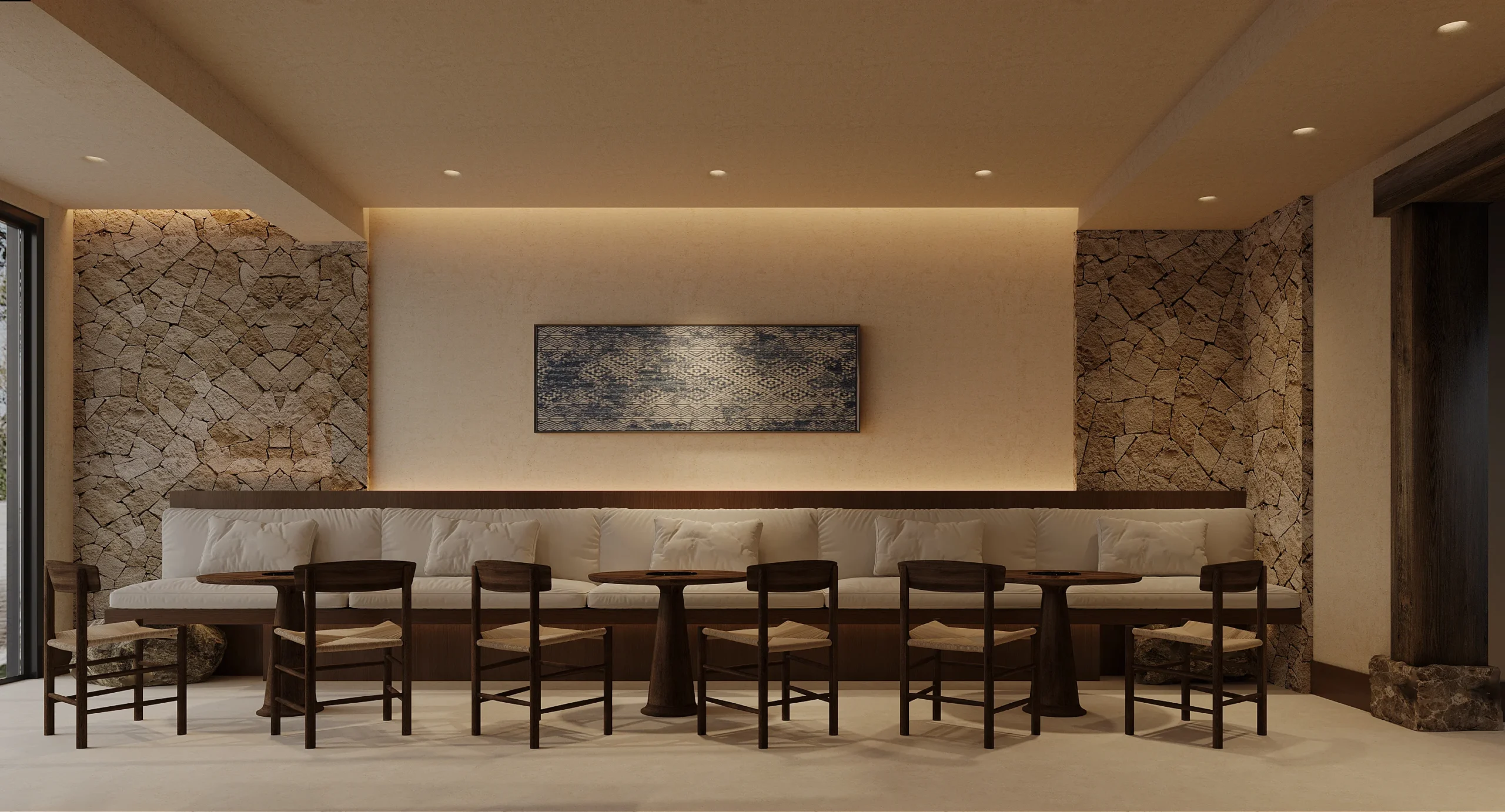 Wabi-Sabi-Style Homestay and Hotel Design Featuring Log Wood Minimalism and Warm Color Tones Custom Furniture - Image 9