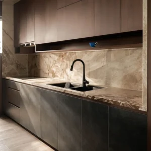 Manufacturers One Stop Project Kitchen Luxury Solid Wood Walnut Custom Storage Cabinet Modular Full Kitchen Cabinets