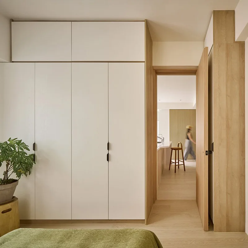 Modern Modular Wood Veneer Kitchen Cabinets Japanese Scandinavia Minimalism Design for Villas Online Technical Support 3D Model - Image 5