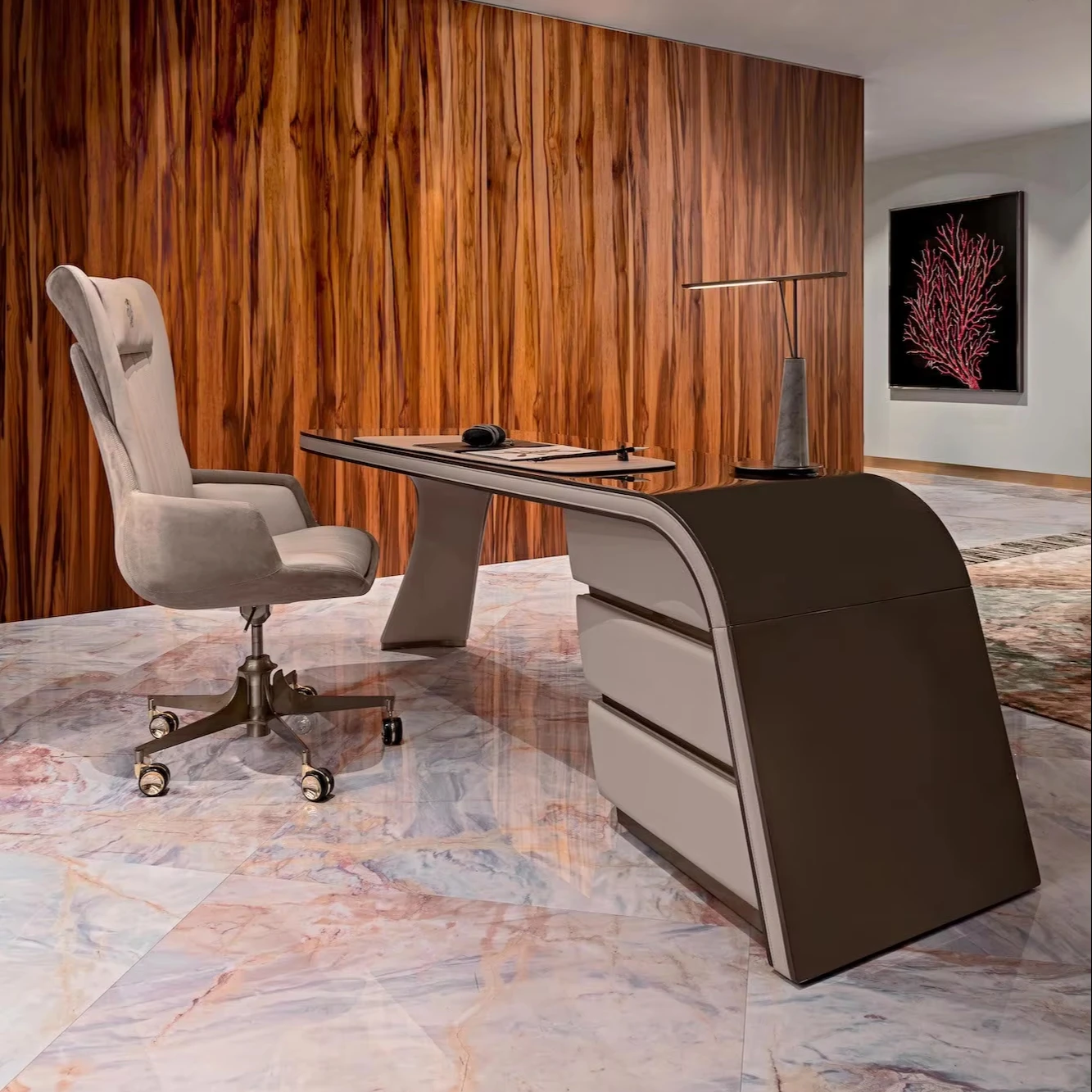 Modern Luxury Home Office Furniture Customizable Contemporary Office Desk Made of Steel for Office Building Use
