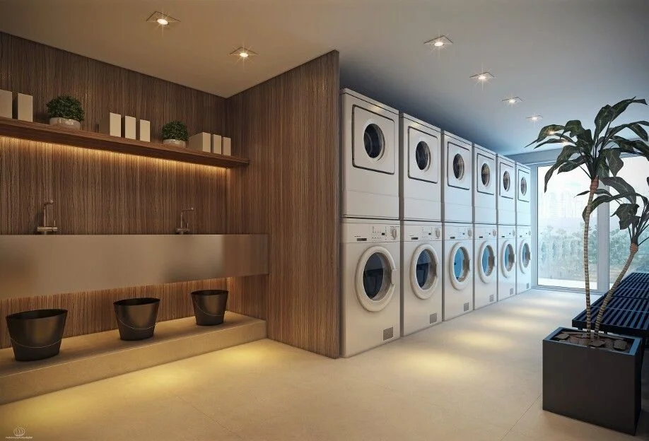 Villa Laundry Room Built-in Washing Machine Apartment Laundry Cabinet with Drawer Custom Storage Cabinet Laundry Room with Sink - Image 11
