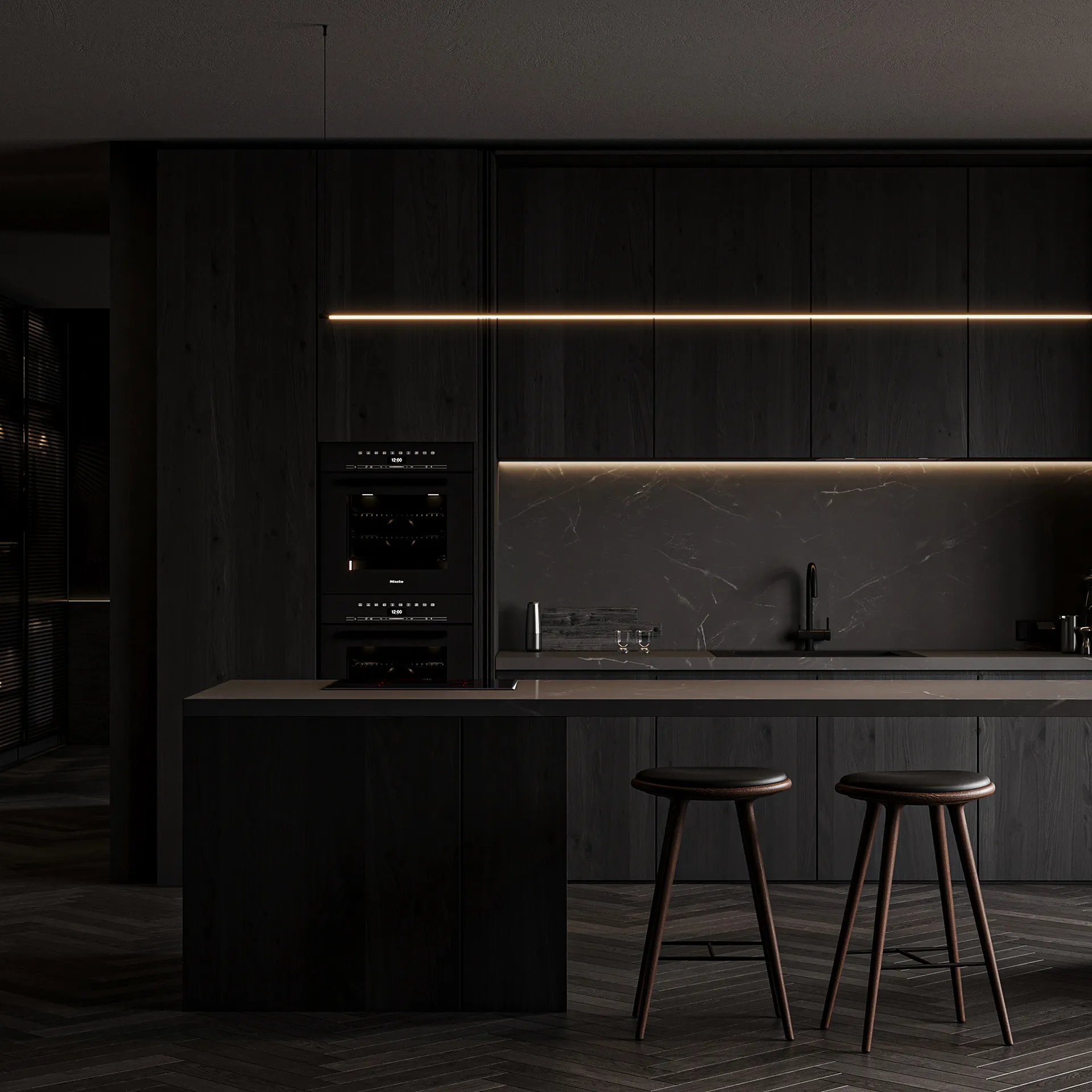 Kitchen Cabinet One Stop Turnkey Modern Design for Villa Base Cabinet Wall Cabinet Upper Cabinet Tall Cabinet Pantry Cabinet - Image 2