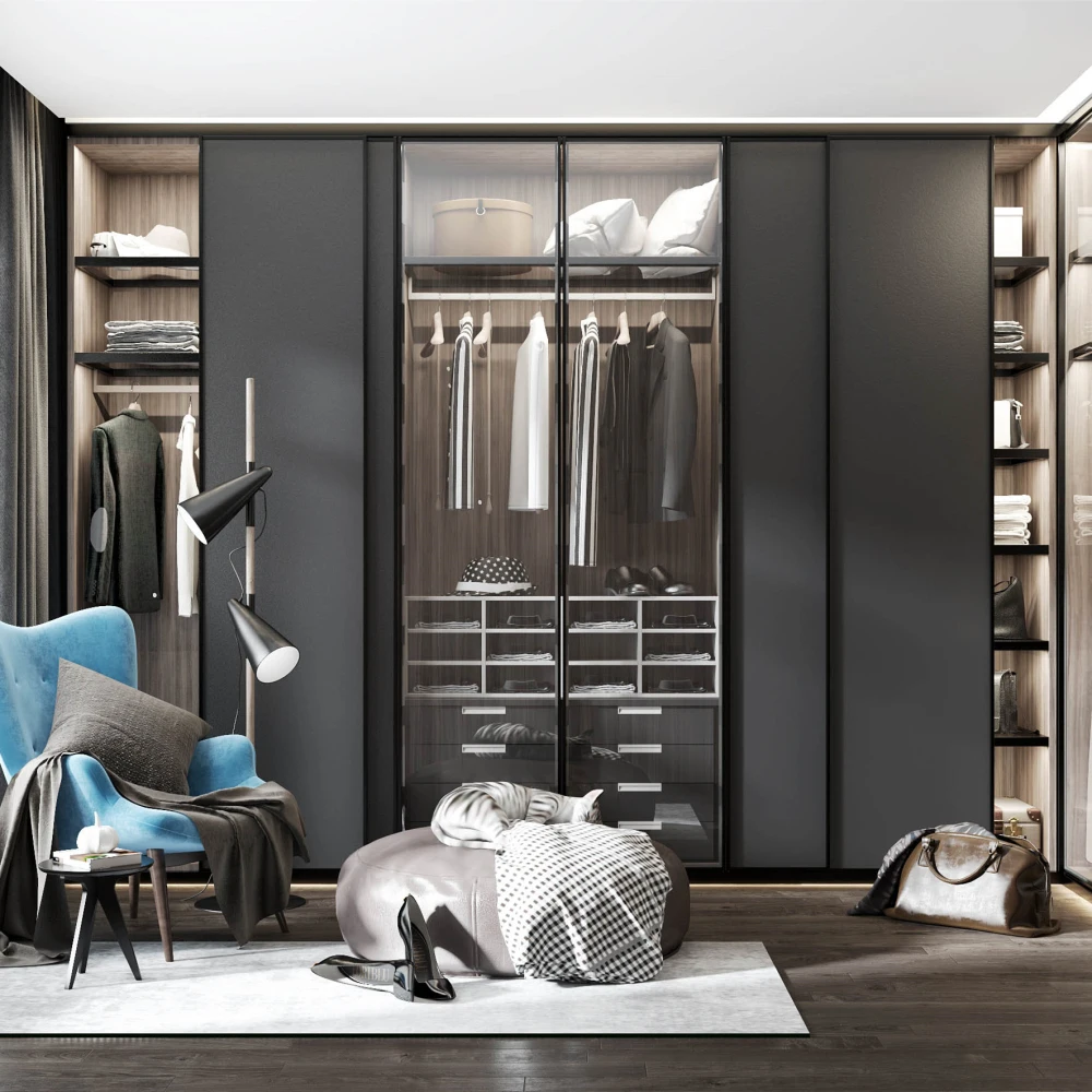 Wardrobe Modern Custom Designs Storage Wardrobe Closet Cabinet Bedroom Furniture Wardrobe Room Set - Image 4