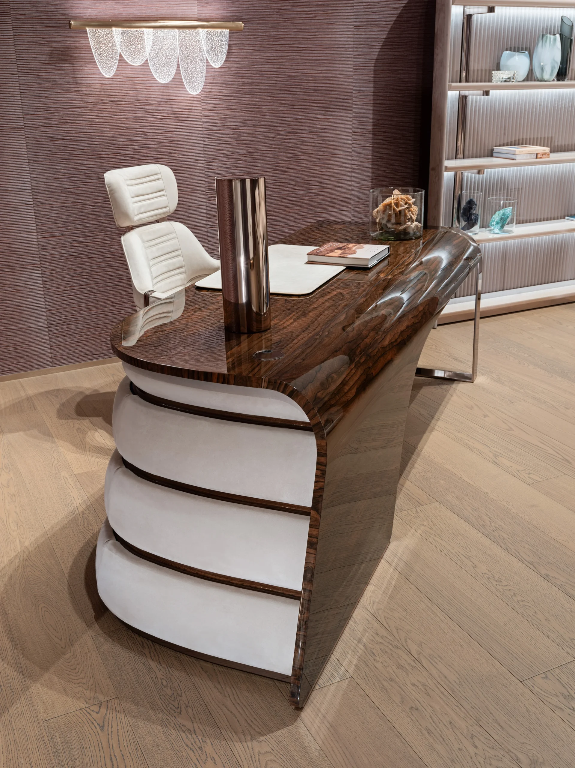 Modern Luxury Executive Office Desk Set Home Manager Gold Desk Chair Stainless Steel Extendable Feature - Image 4