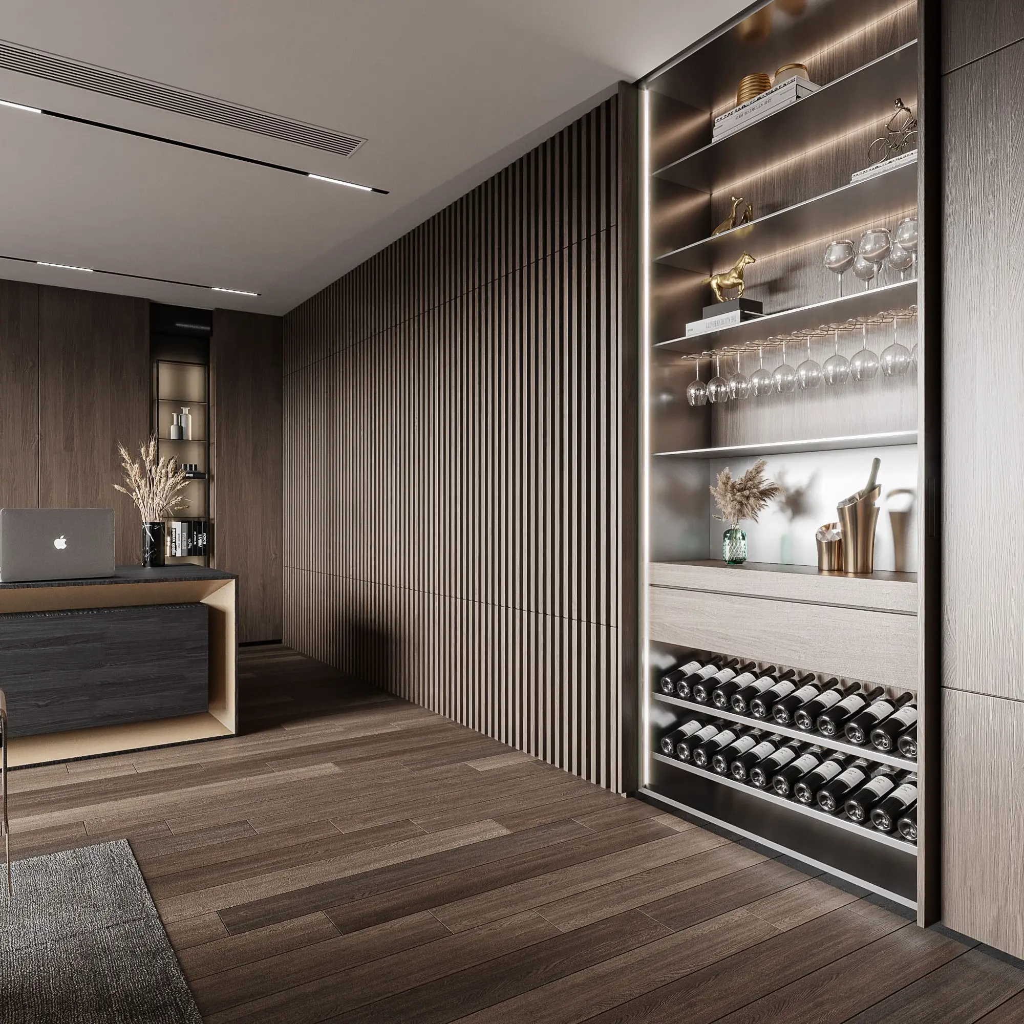 Office Furniture Book Shelf Executive Desk Premium Seat Office Building Desk Vanity Bathroom Suspended Aluminum-Frame Cabinet - Image 3