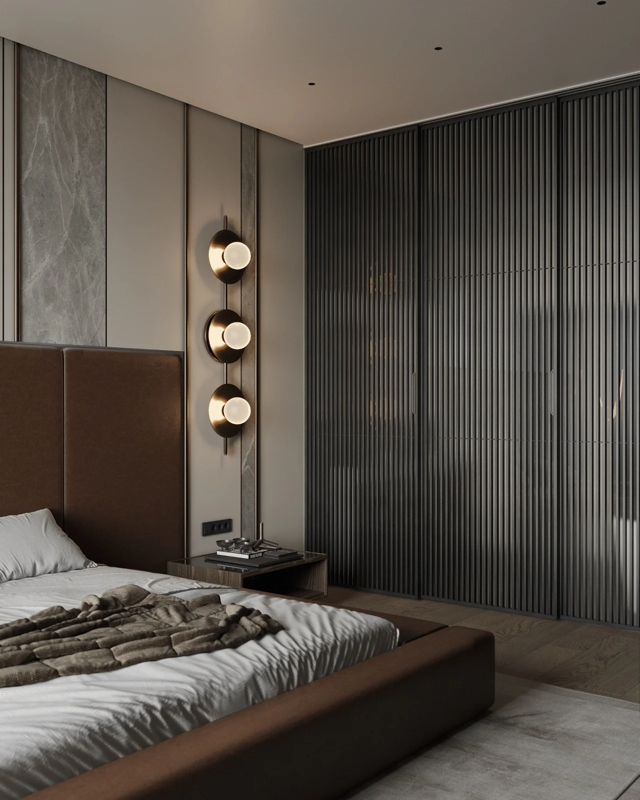 Modern Hotel Bedroom Furniture Set with Comfortable Bed Nightstands Wardrobe and Elegant Design - Image 2