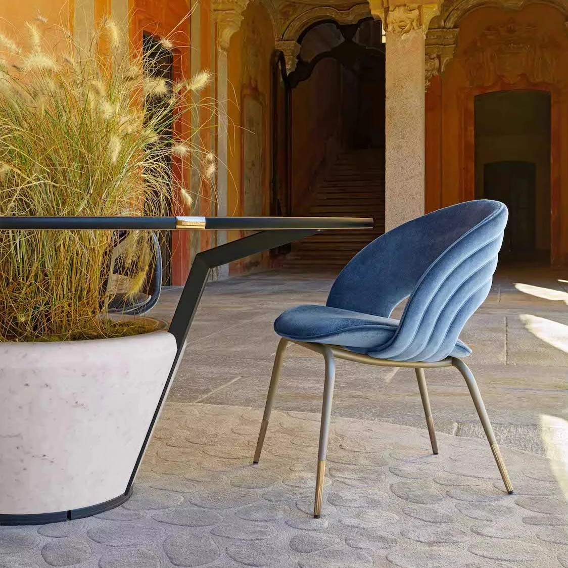 Modern Design Luxury 8-Seater Table Set with Marble round Dining Chairs for Hotels-Wood Folding Tables - Image 5