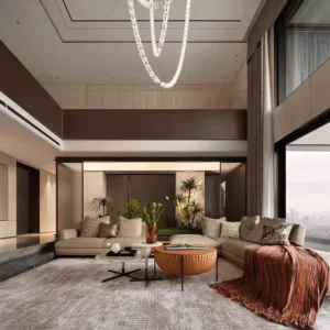 Villa Custom Design Duplex Apartment Modern Spiral Staircase Revolving Staircase High-Ceilinged Living Room Two-story Apartment