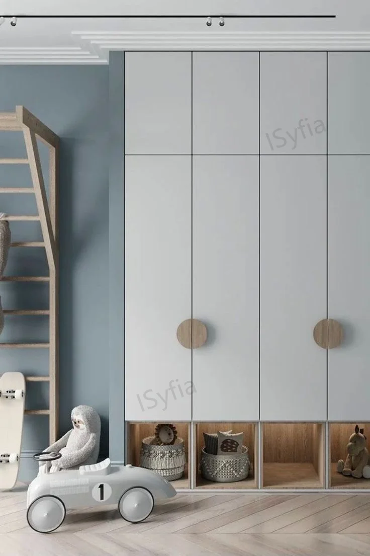 High Quality Melamine Wood Decorative Cabinet DIY Children's Wardrobe for Bedroom Design Light Home Furniture for Apartment Use - Image 3