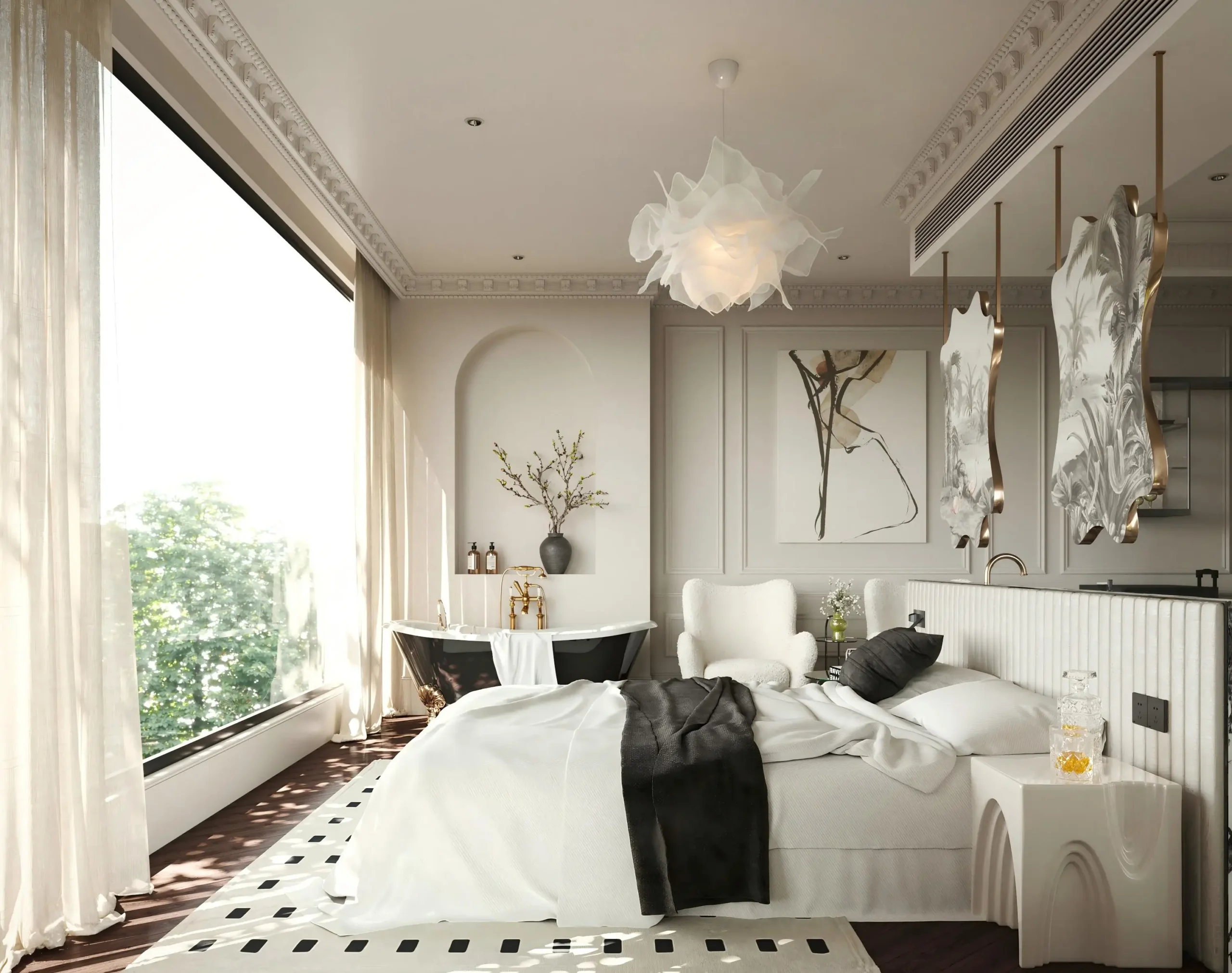 Modern Hotel Suite Furniture Hotel Design Suite King-Size Bed Suite King-Size Bed Suitcase Stand High-End Hotel Suite Furniture