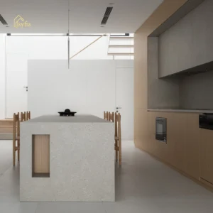 Villa Design Modern Minimalist Style One-Stop Home Furniture for Living Room Dining Kitchen Custom Cabinetry with Veneered Wood