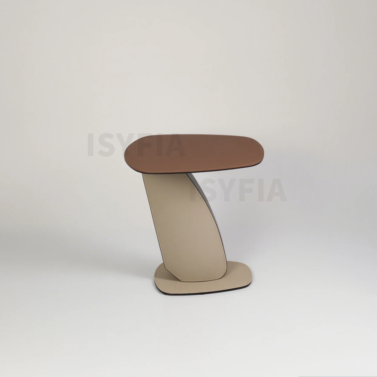 Leather Panel Wood Base Sofa Side Tables Carbon Steel Side Table Living Room Furniture for Apartment Villa Office Home - Image 9