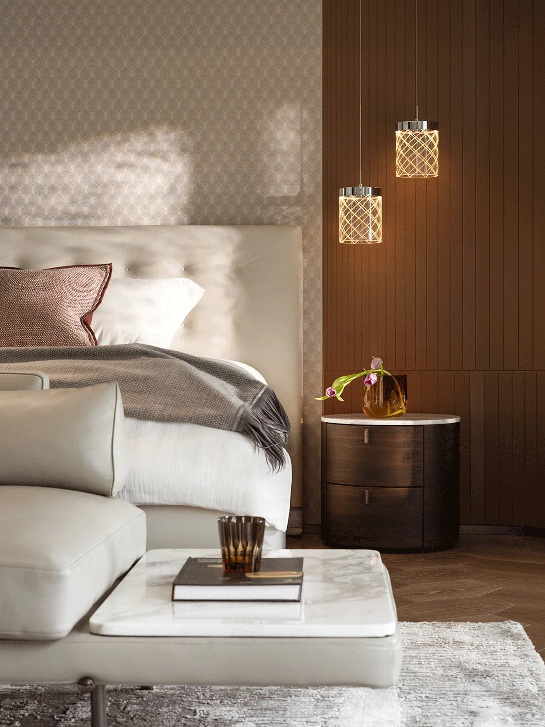 Modern Hotel Suite Furniture Hotel Design Suite King-Size Bed Suite King-Size Bed Suitcase Stand High-End Hotel Suite Furniture - Image 12