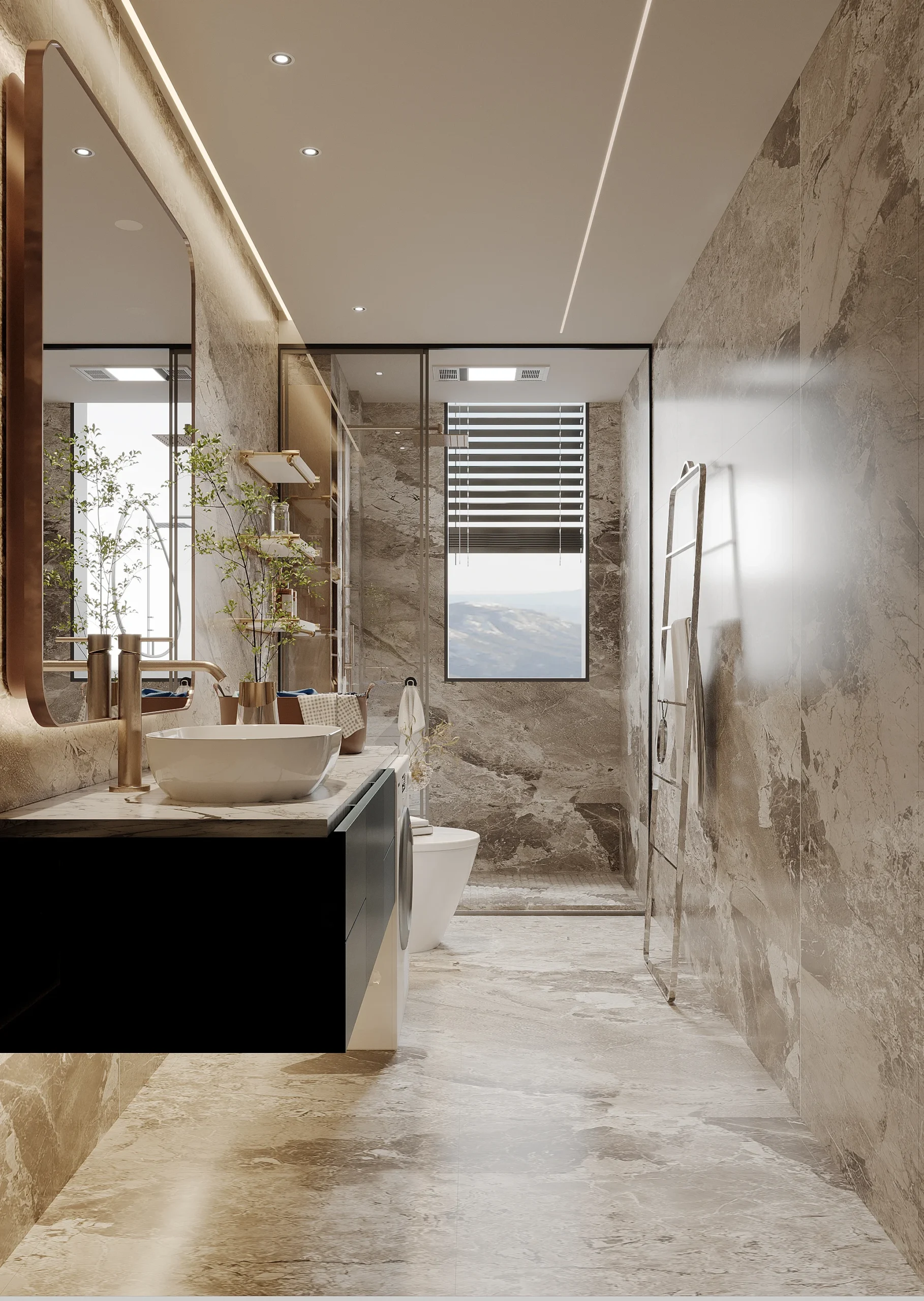 Villa Custom Designed Modern Kitchen Cabinets Open-Concept Hotel Walk in Closet Wardrobe Vanity Bathroom Open Garment Rack Area - Image 15