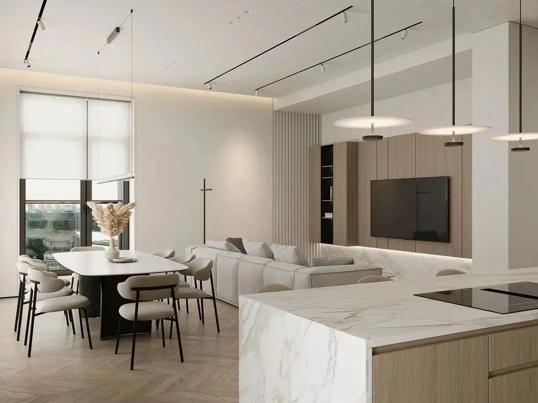 Modern Minimalism Villa Kitchen Cabinet Apartment Modular Cabinets Natural Wood Tone Kitchen Cabinets Original Wood Color - Image 12