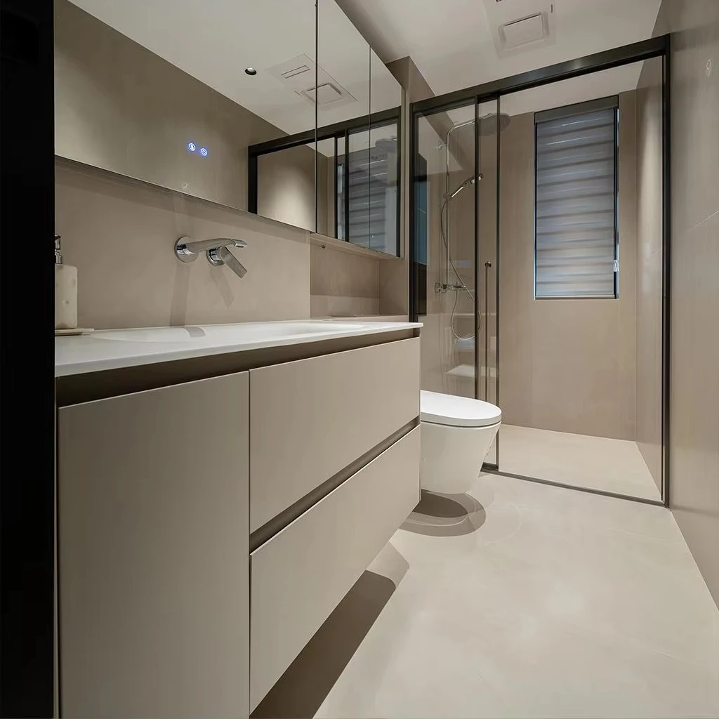 Hotel Vanity Villa Modern Minimalist Style Wall-Mounted Bathroom Vanity Cabinet Modern Minimalist Bathroom Vanity with Drawers