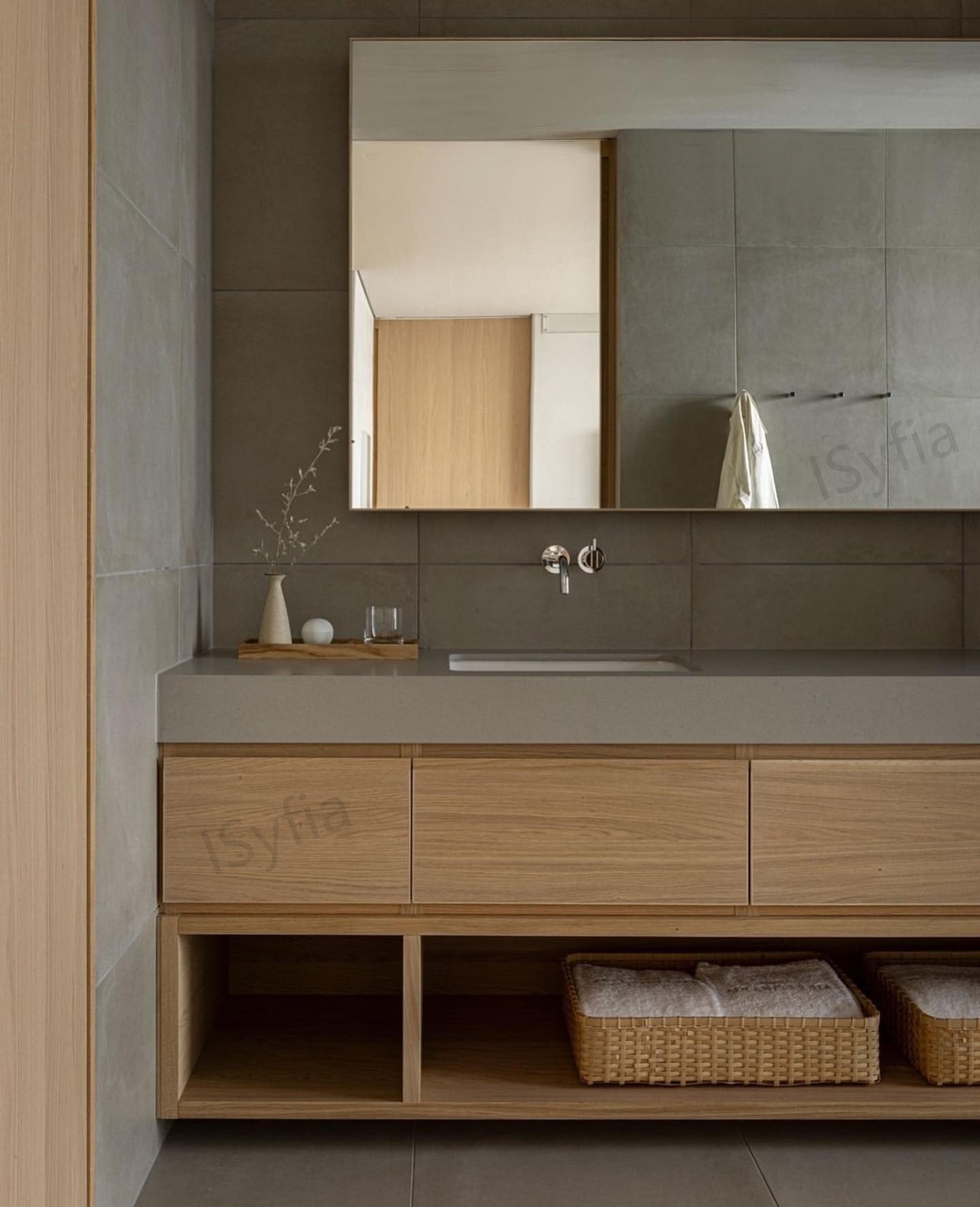 Hotel Vanity Villa High-End Light Luxury Large Wall-Mounted Bathroom Vanity Cabinet with Bath Mirrors Solid Wood Carcase Marble - Image 7