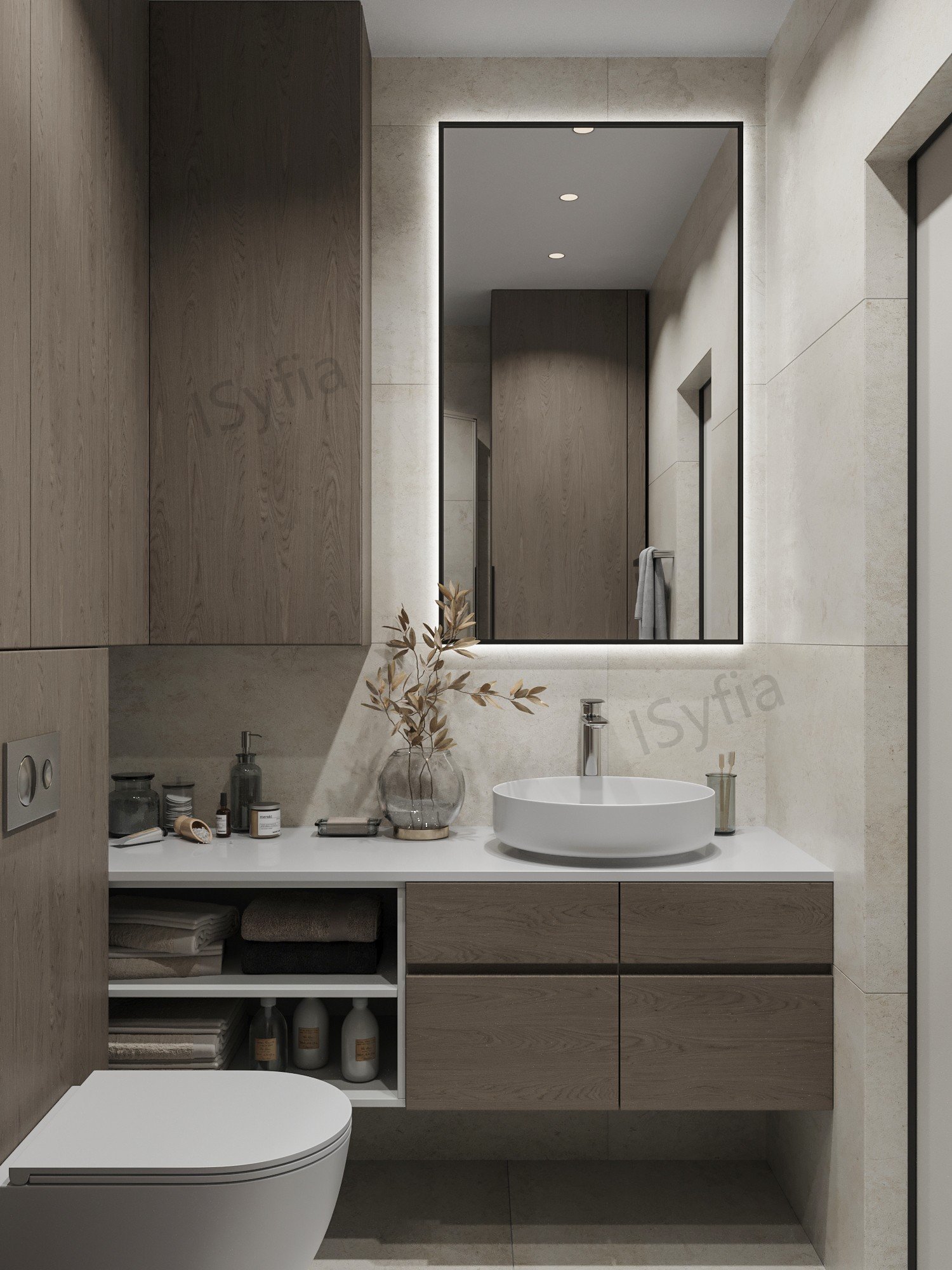 Hotel Vanity Villa High-End Light Luxury Large Wall-Mounted Bathroom Vanity Cabinet with Bath Mirrors Solid Wood Carcase Marble - Image 11