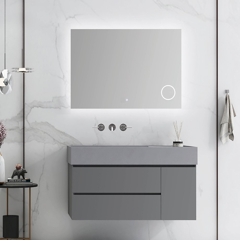 Modern European Design Metal Vanity Cabinet Set Double Sink Bathroom Furniture Luxury Resin Mixer WC Shower Mat Wall Mounted - Image 2