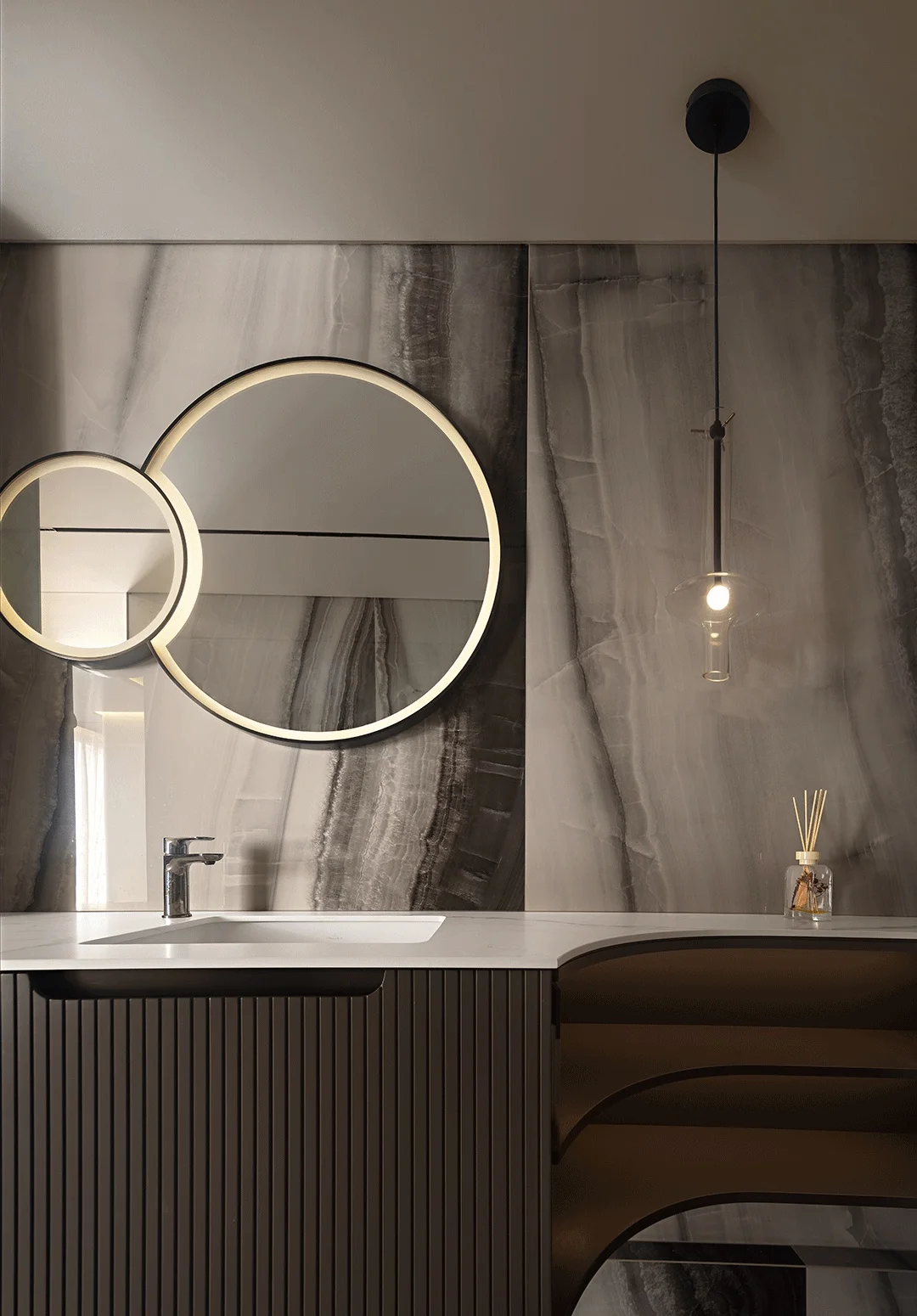 Hotel Vanity Villa Modern Minimalist Style Wall-Mounted Bathroom Vanity Cabinet Modern Minimalist Bathroom Vanity with Drawers - Image 2