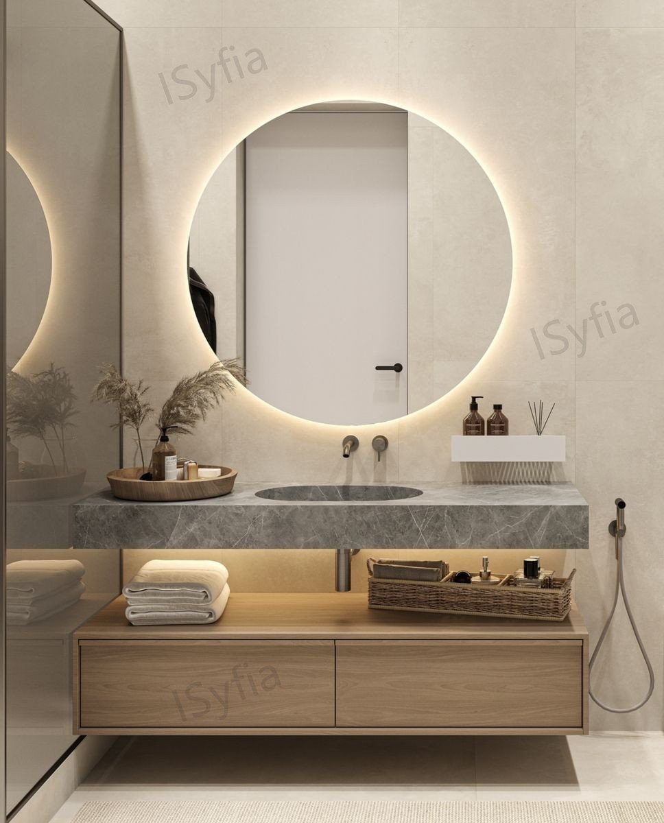 Hotel Vanity Villa High-End Light Luxury Large Wall-Mounted Bathroom Vanity Cabinet with Bath Mirrors Solid Wood Carcase Marble - Image 7
