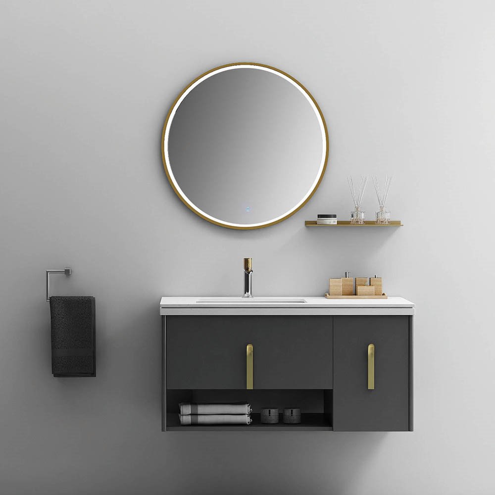 Modern LED Mirror Lighting Assembly Dark Grey for Bathroom Vanities Artificial Stone Table Furniture for Home or Hotel - Image 6