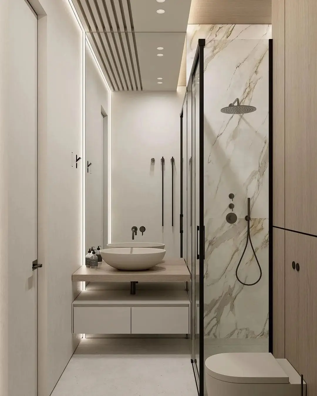 Hotel Vanity Villa Modern Minimalism Style Wall-Mounted Bathroom Vanity Cabinet with Bath Mirrors Villa Solid Wood Double Vanity - Image 13