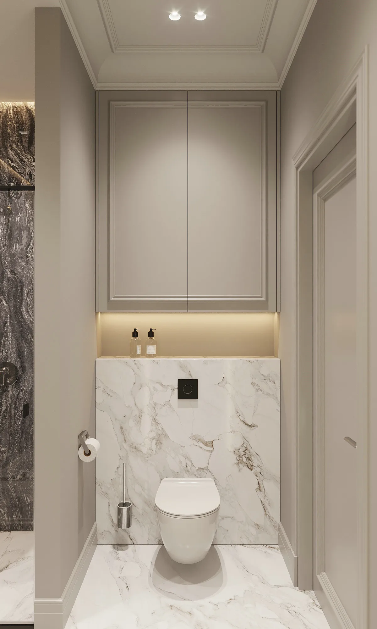 Hotel Vanity Villa High-End Light Luxury Large Wall-Mounted Bathroom Vanity Cabinet with Bath Mirrors Solid Wood Carcase Marble - Image 2