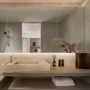 Apartment Villa Design Vanity Cabinet Design Interior Design of High-Volume Villas Walk in Closet Wardrobe Living Room