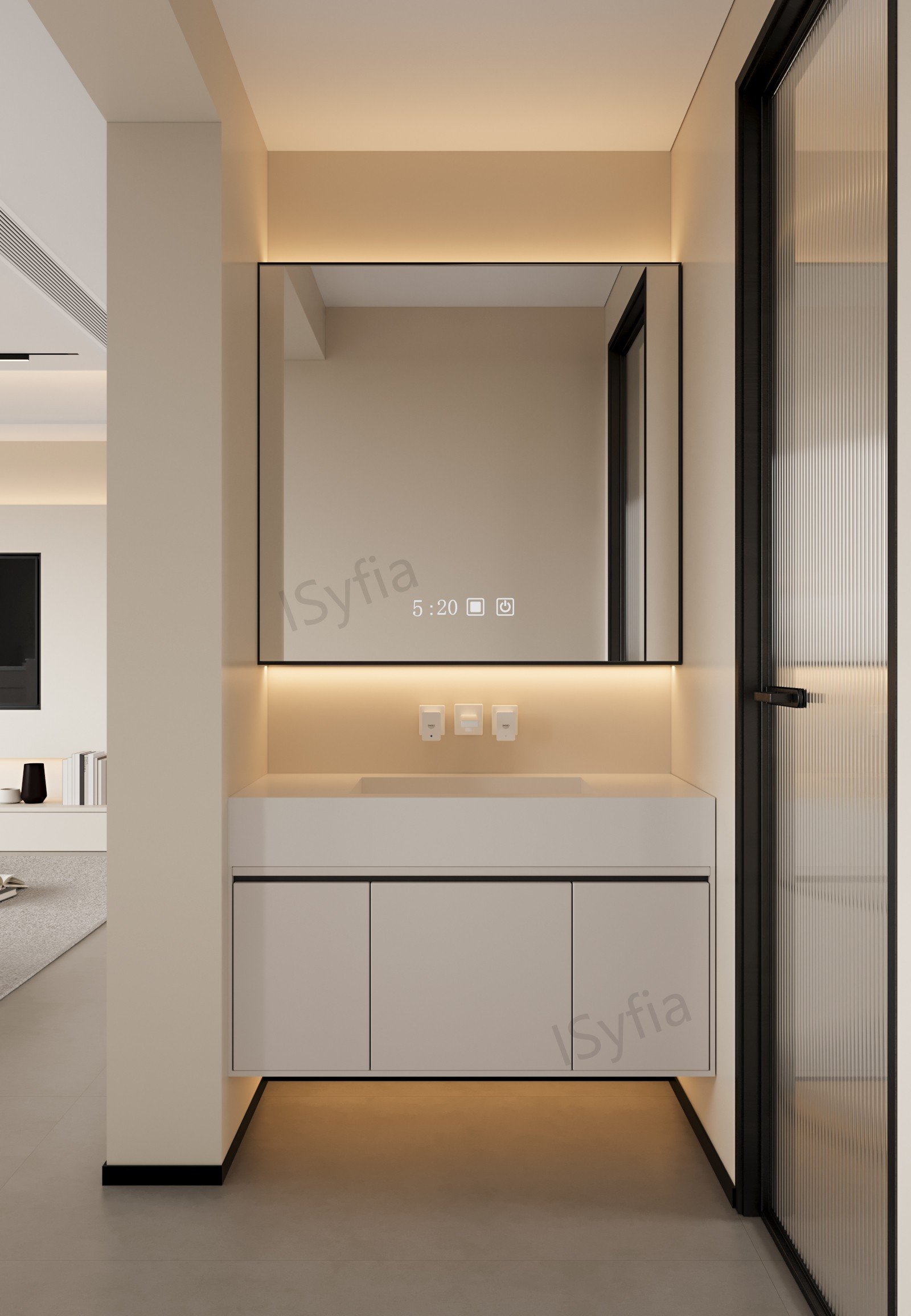 Hotel Vanity Villa High-End Light Luxury Large Wall-Mounted Bathroom Vanity Cabinet with Bath Mirrors Solid Wood Carcase Marble - Image 4