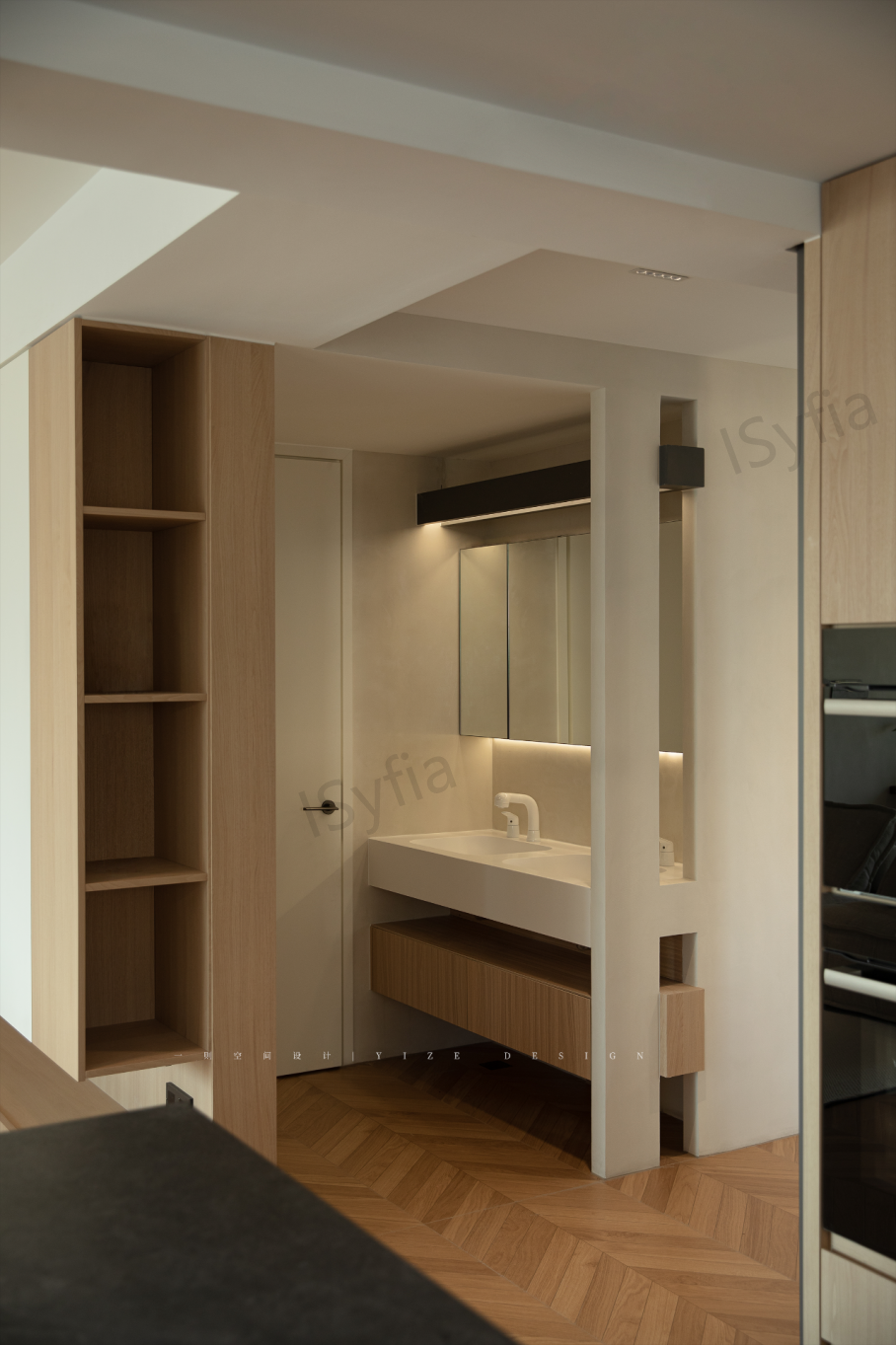 Hotel Vanity Villa High-End Light Luxury Large Wall-Mounted Bathroom Vanity Cabinet with Bath Mirrors Solid Wood Carcase Marble - Image 5