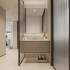 Hotel Vanity Villa High-End Light Luxury Large Wall-Mounted Bathroom Vanity Cabinet with Bath Mirrors Solid Wood Carcase Marble
